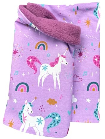 Wollhuhn Kinder Loop Schal – Warmer Schlupfschal/Halstuch mit Fleece-Futter – doppellagig, weich & wendbar – viele Motive für Winter & Übergangszeit