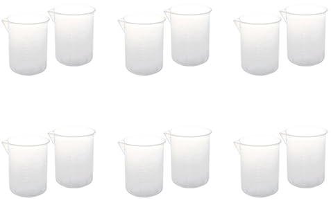 rieder 12 Piezas 50 Ml Laboratorio Plástico Agua Líquido Vaso Medidor Transparente