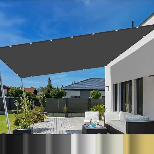 Sonnensegel Quadratisch 1 x 6 m mit Spannseilen Balkon Sichtschutz Wetterbeständig für Balkon Terrasse Garten, Dunkelgrau