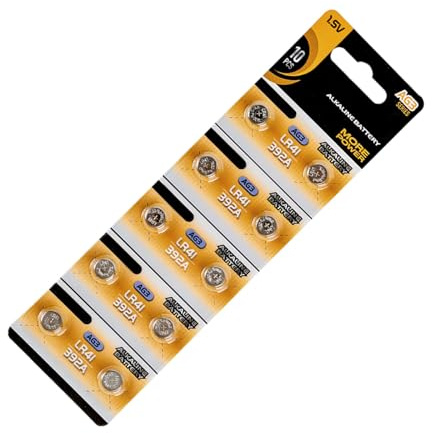 Avejjbaey - Confezione da 10 batterie a bottone alcaline 1,55 V per controlli remoti, piccoli dispositivi elettronici LR59/LR41/LR66