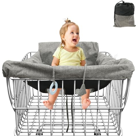 2-i-1-barnvagn, sittdyna, sommar, kundvagnsskydd, baby med fothål, barnvagnsdyna, sommaråkpåse, buggy sittdyna, buggy med bärväska för stormarknader, restauranger, promenader (grå)