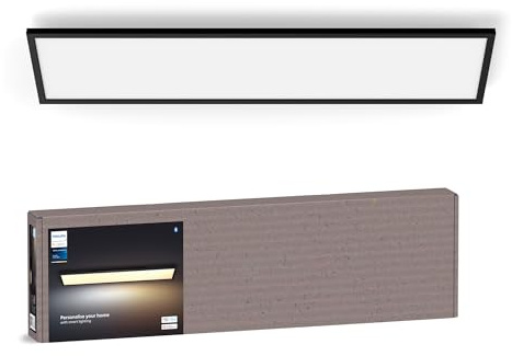 Philips Hue White Ambiance Aurelle LED Panel Light [120 × 30 cm – Black] for Indoor Home Lighting, Wall, Ceiling, Bedroom, Livingroom, New Generation