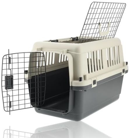 Katzenreisekorb Groß für 12 kg Haustiere - Katzenreisekorb mit abschließbarer Türlüftung - Tragbare Transportbox Katze/Kaninchen/Welpen