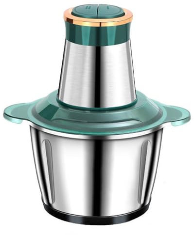 Hachoir Électrique Avec Bol Acier Inox 5L, 500W Hachoir à Viande Avec 5 Vitesses,Mixeur hachoir pour Hacher légumes, fruits, viande, oignons (B-2L green)