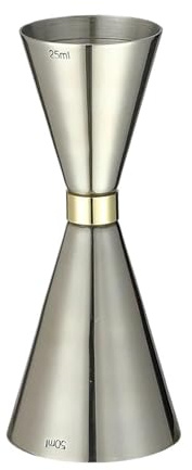 SparklWLeaf Jigger for Cocktail in Acciaio Inossidabile, misuratori da Bar, Utensili da Bar, Accessori da Bar per Le Bevande(RingSilver 25 50ml)