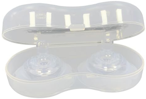 Kisangel Silikon Stillkissen mit Aufbewahrungsbox Brustwarzenschutz Stillen Hautnaher Sitz Flexible Silikonpads für Neugeborene