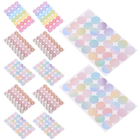 OFFSCH Pegatinas de Refuerzo para Agujeros de Papel Sueltas, 24 Hojas Autoadhesivas Transparentes y Metalizadas, 68 X 11,6 Mm, para Cuadernos, Carpetas y Uso Escolar U Oficina