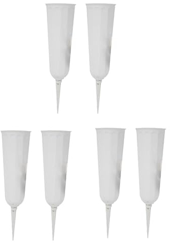 kmgfsd Juego de 6 jarrones conmemorativos con estacas e inserciones de espuma para arreglos florales artificiales de cementerio, jarrones conmemorativos al aire libre