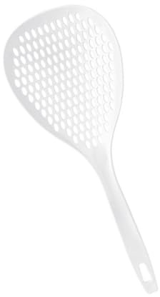 ZAICOLER Cucchiaio per Schiumarola in Plastica, Cucchiaio a Fessura in Stile Giapponese con Manico Lungo Termico, da con Filtro a Rete con Design a Fessura, Ideale per Zuppe, Pasta e Noodle (WHITE)