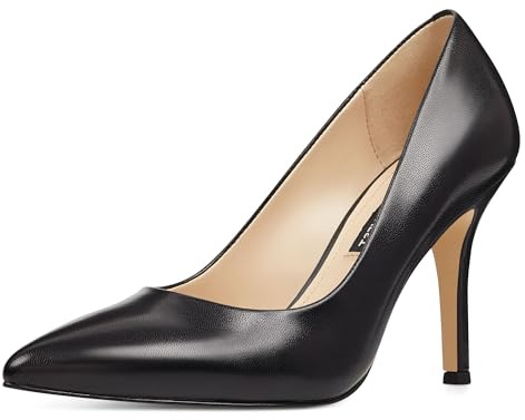Nine West Women's Flax Pump, Black Leather, 8.5