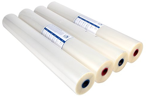 USI Opti Clear Premium Thermal Low-Temp EVA Roll Laminating Film, 1 Inch Core, 3 Mil, 27 Inches x 250 Feet, Gloss Finish, 4-Pack