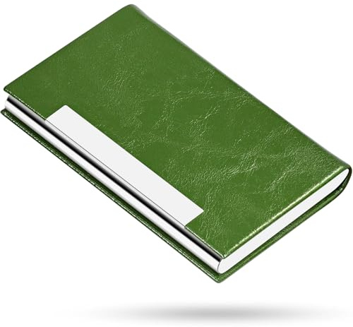 padike Business Card Holder , Business Card Holders , Business Card Case , Business Card Holders Wallet Credit Card ID Case/Holder for Men & Women (V-Green)