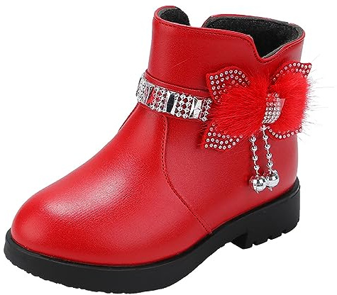 Bottine Fille Chaud Hiver Mode Antiderapante Souple Bottes Neige Fourrees