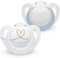 NUK Star Baby Dummy | 0-6 Months | Soothes 99% of Babies | BPA-Free Silicone Soothers | Blue | 2 Count