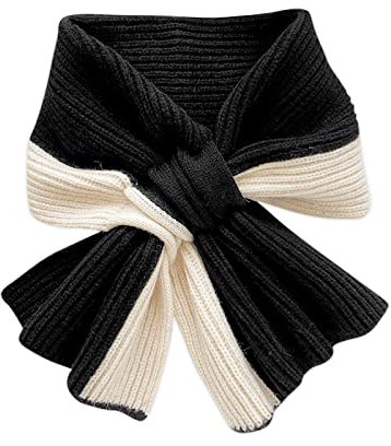 LumiSyne Bufanda De Invierno Para Mujer Bufanda De Lana De Punto Bicolor Bloque De Color Tejido En Canalé Cuello Cruzado Suave Lindo Calentador De Cuello Pañuelos