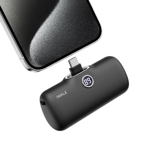 iWALK Externt batteri 4 800 mAh USB-C[kompatibelt med iPhone 15-serien], Power Bank Mini 20 W PD snabbladdning, liten bärbar laddare, kompatibel med iPhone 16 Pro Max/16 Pro/15 Plus/Andriod Phone