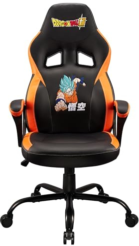 Subsonic - Silla de Juego Dragon Ball Super - Silla de Oficina Ergonómica con Espuma de Alta Densidad, Mecanismo Basculante y Cómodos Reposabrazos - Altura Ajustable - Negro