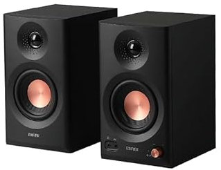 Edifier MR3 Powered Studio Monitor 2.0 Speakers, Bluetooth v5.4, TRS/RCA/AUX Input, 36W RMS, 52hz-40kHz Flat Response, 3.5” Drivers, 1” Tweeters, Hi-Res Audio (Black)