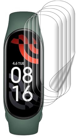 Glcrrpu Protector de pantalla para Xiaomi Mi Band 7 y Xiaomi Mi Band 8, película transparente de TPU flexible de fácil instalación, paquete de 5