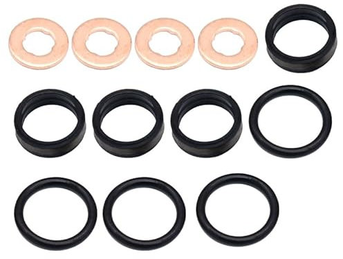 CCJOZMD 12-teilige Diesel-Benzin-Einspritzdüsen-Dichtungen, Unterlegscheiben, O-Ringe, passend for Opel Vauxhall Vectra Astra G 821675 90500732 2430223003 90502704 Zubehör