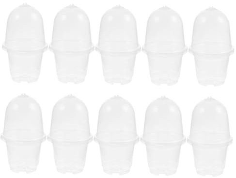 Mikikit 10juegos Maceta De Humedad Transparente Tapa para Semilleros Macetas De Plástico para Plantas Suministros De Jardinería