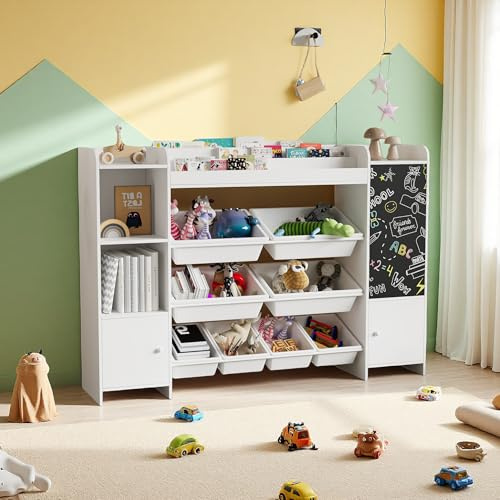 Aneutr Regal für Kinder, Bücherregal, Kinder, mit 8 abnehmbaren Boxen und Regalen, Spielzeug, Aufbewahrung, Bücherregal für Kinderzimmer, Spielzimmer, Kindergarten