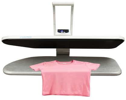 Presse à repasser vapeur 1600 W, 5 réglages, réservoir 1 L, écran LCD | 1600 W | 5 tissus | 90 à 200 °C | Vapeur 120 g/min | Réservoir 1 L | Préchauffage 3 min