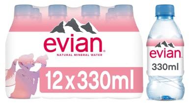 Evian Still Natural Mineral Water, 12 x 330 ml