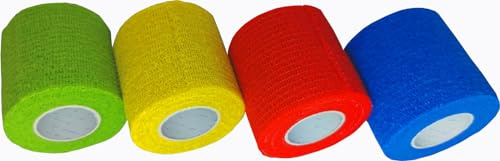 4 STÜCK Kohäsive Binde Color/farbige elastische Fixierbinde - 5 cm x 4 m