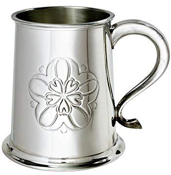 Wentworth Pewter – Yorkshire rose in rilievo, 1 pinta peltro