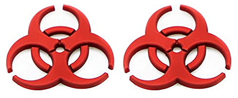 2X 3D Metal Badge car Logo Protection Umbrella Biochemical Modification 3D Emblem Car Motorcycle Decal Metal Emblem (Red)