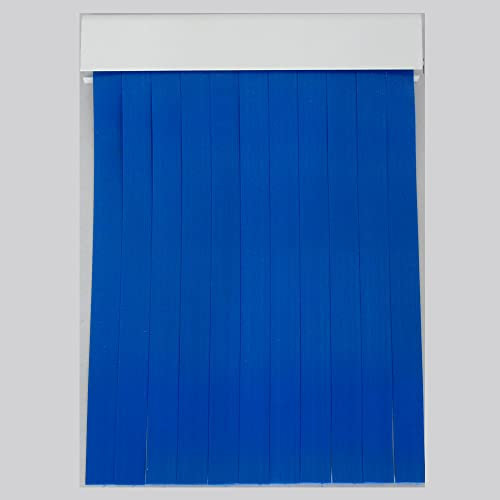 Cortinas Exterior Puerta de Tiras | Material Plastico PVC y Barra Aluminio | Ideal para Terraza y Porche | Antimoscas | Azul | 210 * 90