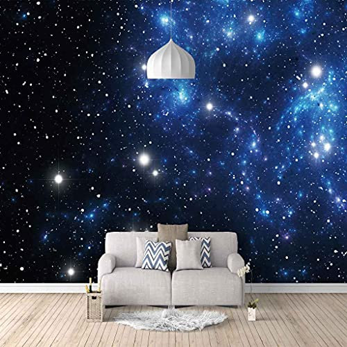 FVGKYS Wandbilder Schlafzimmer Erwachsene Kinder Tapete Plakate 3D Blaue Sternenhimmellandschaft Selbstklebend Wandgemälde Wandtattoo Kunst Dekoration Für Wohnzimmer Küche Wanddekoration 200x150cm