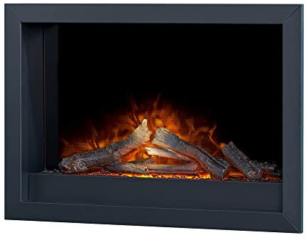 Adam Toronto Electric Wall Inset Fire with Logs & Remote Control in Black