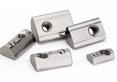50x M3 Nutenstein für 6mm Nut 6 mit Zentrierung und Federkugel für 3D Drucker und CNC 20x20 Hammermutter 2020