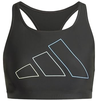 adidas Kvinnor Big Bars Bikini Top, Black, XS