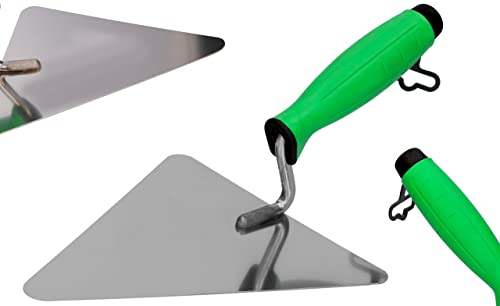 ToolSpace Stainless Steel Triangular Trowel with Rubberised Handle 180 mm Universal Construction Tool