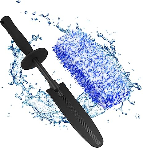 URAQT Felgenbürste Alufelgen, Premium Mikrofaser Felgen Bürste für Eine Besonders Schonende Reinigung bis ins Felgentiefbett, Lange Profi Abnehmbar Auto Reinigung Felgenreinigungsbürste