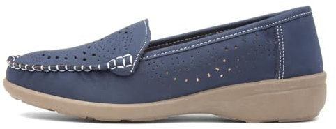 Softlites Womens Navy Casual Loafer - Size 7 UK - Blue