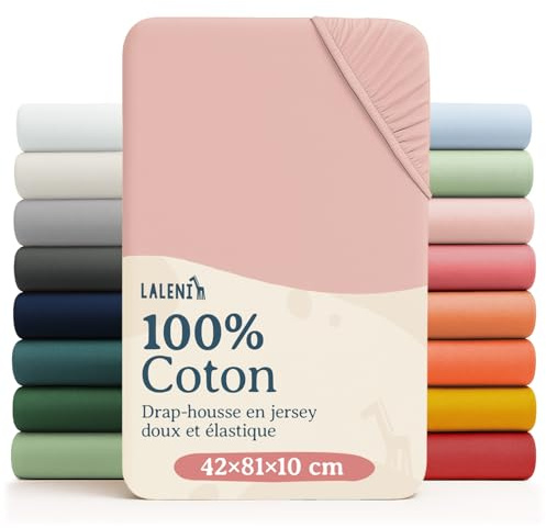 Laleni Jersey Spannbettlaken, 42x81cm, für Baby Beistellbett & Stubenwagen, 100% Baumwolle, Oeko-TEX Zertifiziert, 2er Set, Rosa