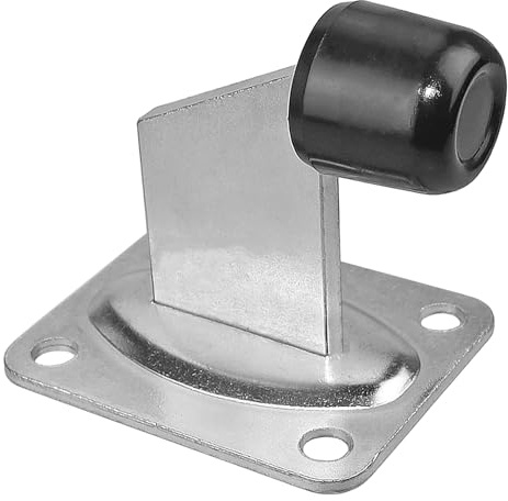 Butoir de porte avec butée en caoutchouc - 100 x 80 mm - Pour portails roulants, portails battants et portes lourdes - Butée de sol - Butoir de porte blanc - KeyMet