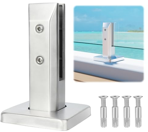 LukLoy Glass Railing Clamp 960g Heavy Duty 316 Stainless Steel Glass Railing Spigot 1 Pack Glass Railing Post Clamps for Home Garden Stairs Balustrade Balcony