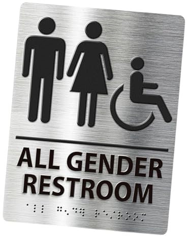 Sharplace Toilettenschild, Toilettenschild, einfache Installation, Metall-Toilettenschild für Männer und Frauen, Geschäfte, Unternehmen, Supermarkt, Restaurant, Style E
