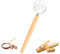 XURJUMI Fouet Danois, Fouet De Pâte Danoise De 33 Cm - Fouet Hollandais - Batte À Œufs - Pâte Danoise - Fouet Avec Manche En Bois - Mixeur - Fil En Acier Inoxydable 304 Pour La Fabrication De