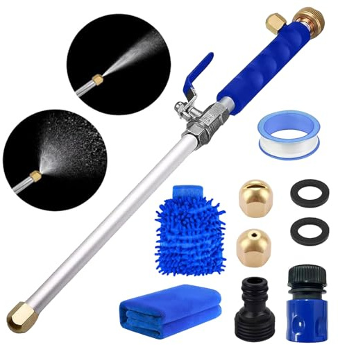 GGesii Ugello ad alta pressione per tubo da giardino, idropulitrice, idropulitrici ad alta pressione, ugello 2 in 1 per tubo da giardino, casa, giardino, auto, pulizia vetro (blu)