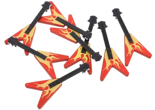 SUPVOX 8pezzi Mini Statuetta Chitarra Elettrica Scala Per Casa Delle Bambole Chitarra in Miniatura Realistico Per Decorazioni Da