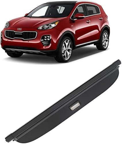 LUlude Auto Einziehbarer Laderaumabdeckung Kofferraum für KIA Sportage 2014 2015 2016, Schutz Der Privatsphäre Abdeckung Hutablage, Ausziehbar