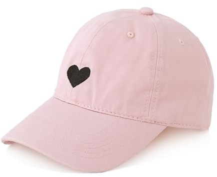 Made by Nami Cap Damen und Herren Basecap Rosa mit besticktem Herz Cappy Frauen Männer Größenverstellbar Baumwolle