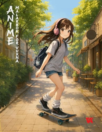 Målarbok för vuxna. ANIME: En målarbok med vackra animebilder för vuxna färgläggare.