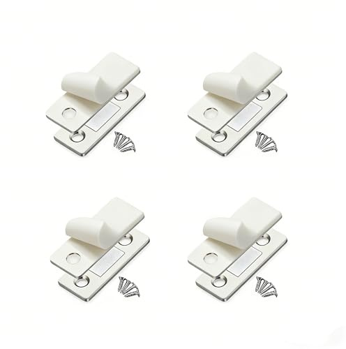Wdmxszdq Door Magnets, Cabinet Door Magnetic Catch, No Drilling Required Magnetic Cabinet Locks, Cabinet Door Magnets, Used for Closing Sliding Doors,Drawers, etc. (4Pack)